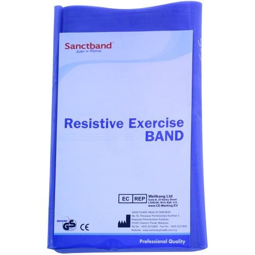 馬來西亞 Sanctband 1.5m 練力帶 (備5級抗阻力) (馬來西亞製造) - 重-藍色