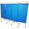 不鏽鋼四摺屏風 (藍色PVC防水布)