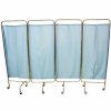 不鏽鋼四摺屏風 (湖水藍布)