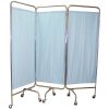 不鏽鋼三摺屏風 (湖水藍布)