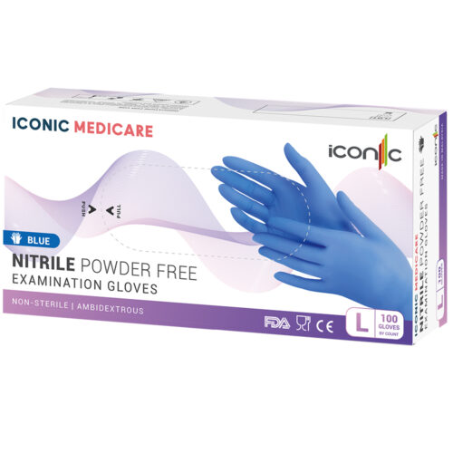 馬來西亞 IM 藍色無粉丁晴手套 (馬來西亞製造) - 大碼-l