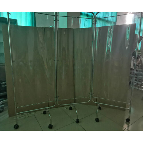 不鏽鋼四摺屏風 (透明布)
