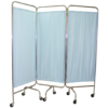 不鏽鋼三摺屏風 (湖水藍布)
