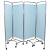 不鏽鋼四摺屏風 (湖水藍布)