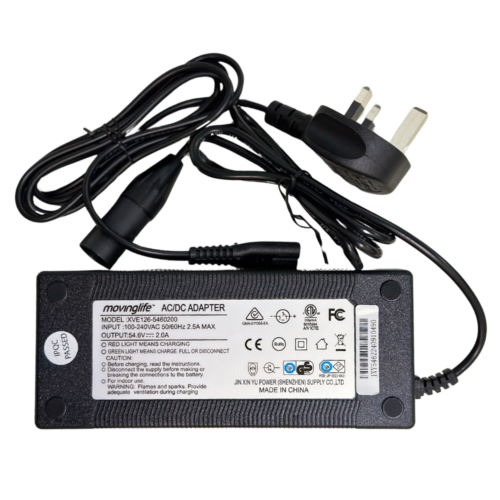 充電器 (700-003835 + 600-004238) - 適用於 Movinglife Atto、Atto Sport、Atto Sport Max 代步車