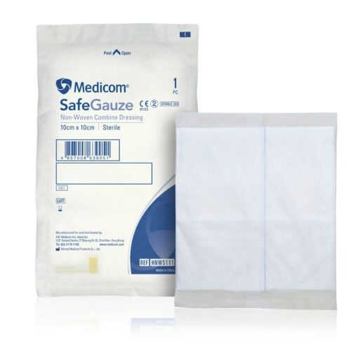 【原袋送貨】【門市買1包起】加拿大 Medicom SafeGauze Non-woven Combin Dressing 特強吸滲消毒無紡布 (1包裝：1片/包) - 10 x 10cm (SFGHNWS111)【已滅菌】