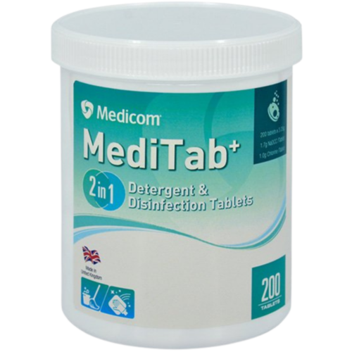 加拿大 Medicom MediTab+ 二合一清潔消毒片 (200粒/樽) (MED-GDT010039)【英國製造】