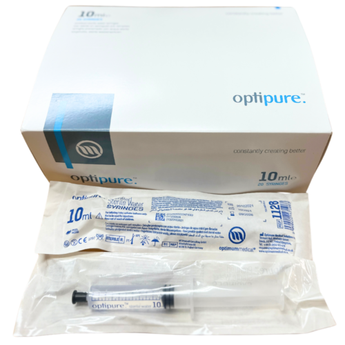 英國 OptiPure 無菌水連針筒 (泌尿科尿喉專用) (盒裝：20支 x 10ml) (1128)【英國製造】
