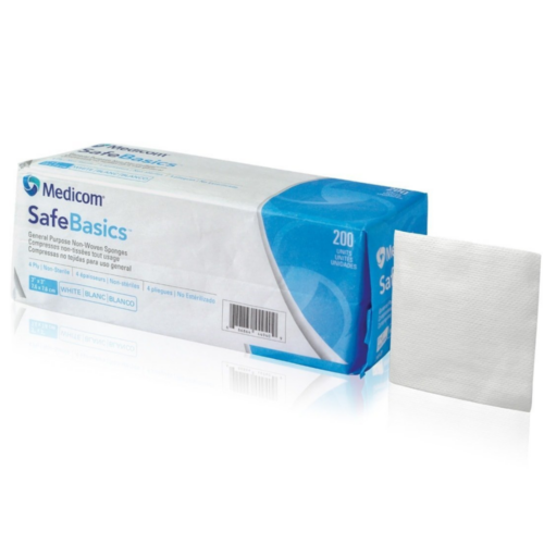 【原盒送貨】【門市買1包起】加拿大 Medicom SafeBasics Non-woven Sponge 無紡布片 (1包裝：200片) - 7.5 x 7.5cm (2103-200)