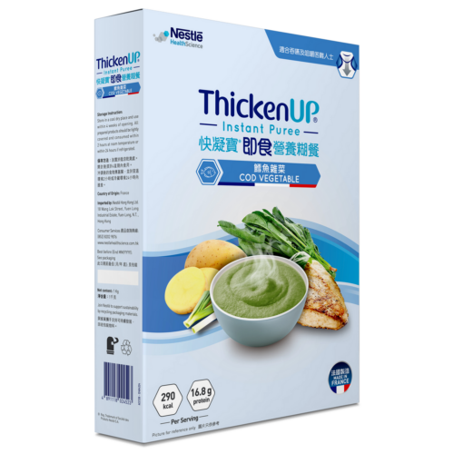 瑞士 Nestle 雀巢 ThickenUp 快凝寶即食營養糊餐 - 鱈魚雜菜 (盒裝：1kg)【6盒/箱，如顧客想原箱買，可選數量為6個】