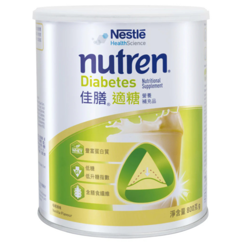 瑞士 Nestle 雀巢 Nutren Diabetes 佳膳適糖營養補充品 (800g)【6罐/箱,如顧客想原箱買,可選數量為6個】