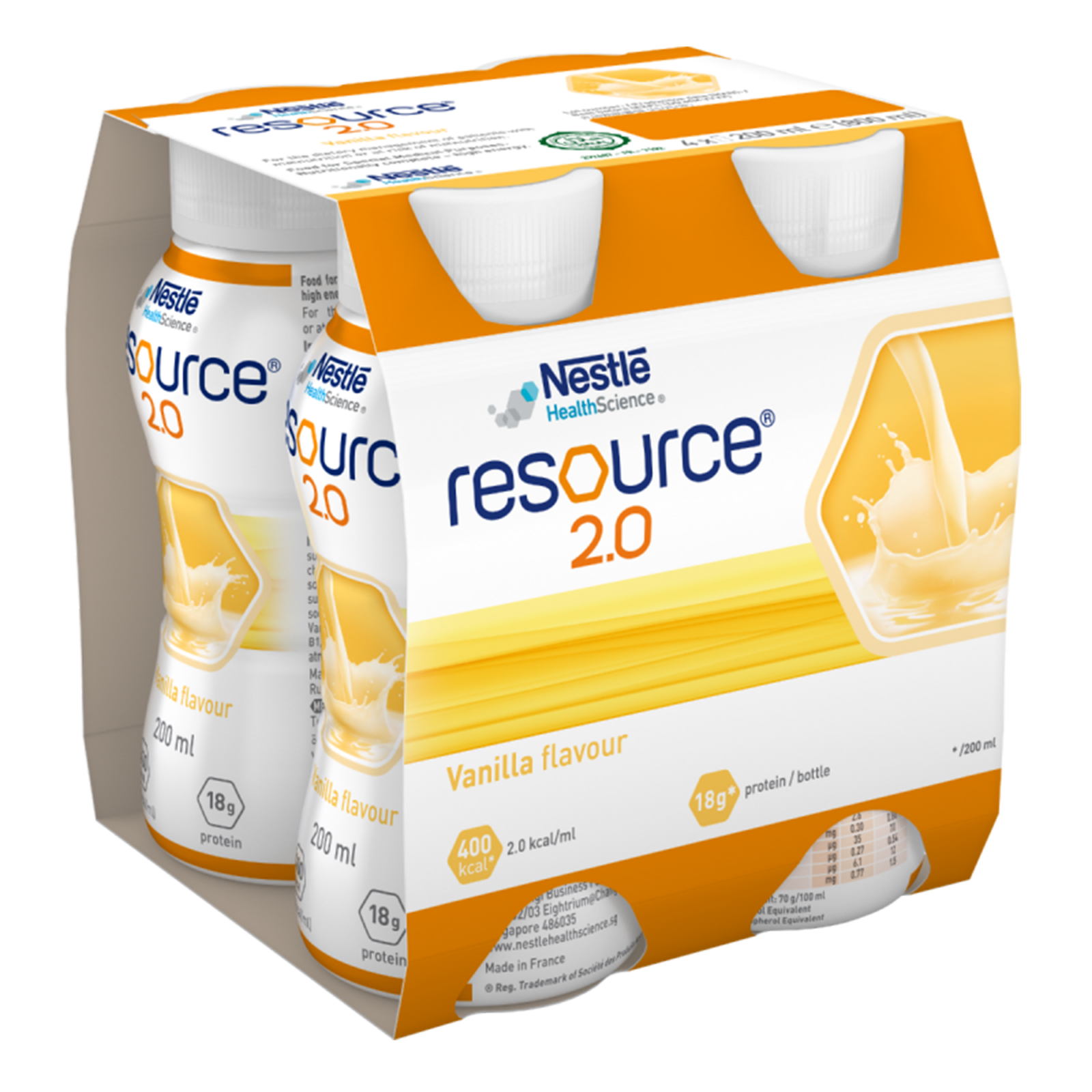 瑞士 Nestle 雀巢 Resource 力源素 2.0 (盒裝：200ml x 4支)【4支/盒，6盒/箱，如顧客想原箱買，可選數量為6個 ...