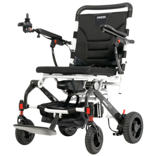 美國 Pride Jazzy Carbon 電動輪椅 - 白色車架【18kg】【可上飛機】【4組避震】