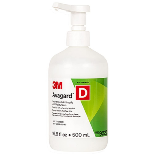美國 3M Avagard D 酒精消毒搓手液 (含潤膚成份) - 500ml [9222]【美國製造】