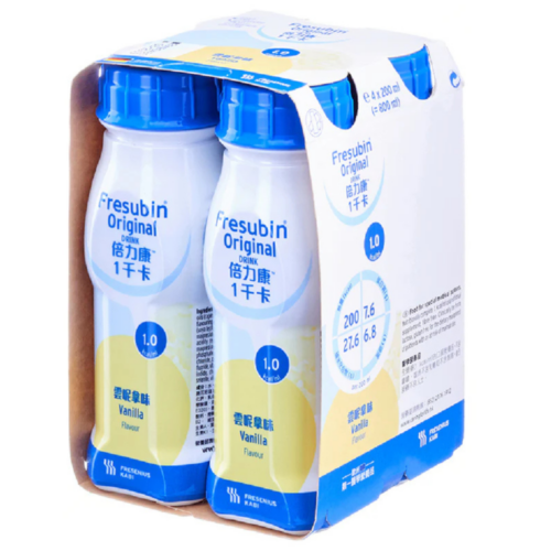 德國 Fresenius Kabi Fresubin Original 倍力康1千卡營養品 - 雲呢拿味 (盒裝：200ml x 4支) [7812601B]【4支/盒，6盒/箱，如顧客想原箱買，可選數量為6個】