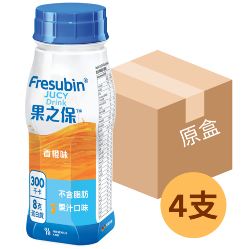 德國 Fresenius Kabi Fresubin Jucy 果之保營養品 - 橙味 (盒裝：200ml x 4支) [23217074 / 7768601]【4支/盒，6盒/箱，如顧客想原箱買，可選數量為6】