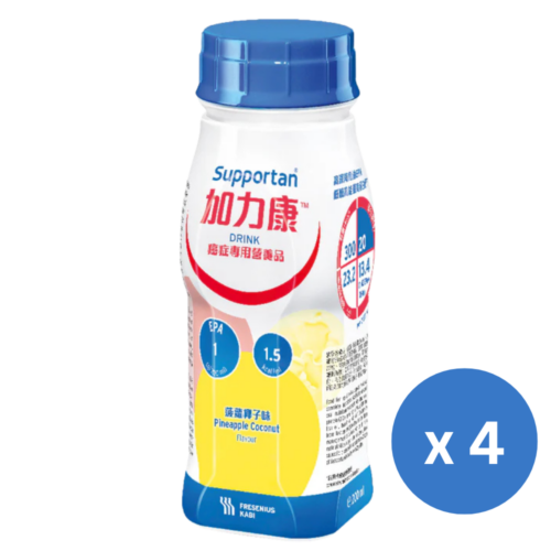 德國 Fresenius Kabi Supportan 加力康癌症專用營養品 - 菠蘿椰子味 (盒裝：200ml x 4支) [7602601]【4支/盒，6盒/箱，如顧客想原箱買，可選數量為6個】 - 門市自取價-不設送貨