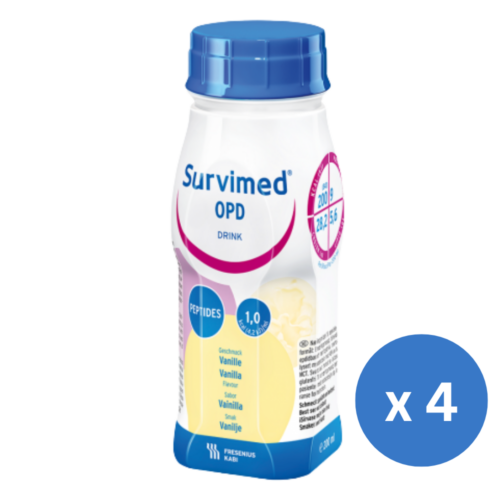德國 Fresenius Kabi Survimed OPD 速得康水解蛋白營養品 - 雲呢拿味 (盒裝：200ml x 4支) [7823601]【4支/盒，6盒/箱，如顧客想原箱買，可選數量為6個】