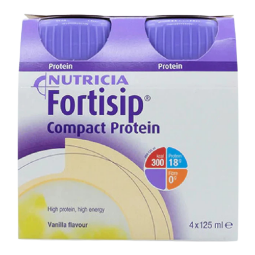 荷蘭 Nutricia Fortisip 營保健高能量高蛋白質營養品 - 雲呢拿味 (盒裝：125ml x 4支) [H6540010065]【荷蘭製造】【4支/盒，6盒/箱，如顧客想原箱買，可選數量為6個】 - 送貨價-訂單總金額499免運費，不滿將收取50運費