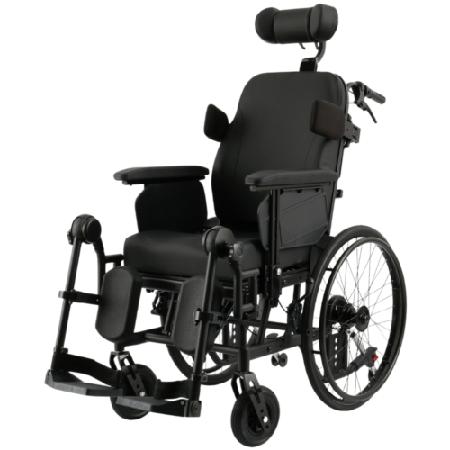 美國 Advanced TIRE 24/8 高背傾斜及後躺輪椅【Tilt + Recline】【鼓剎】*圖中側墊及分腿柱需另購