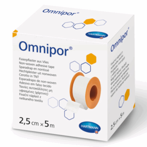 德國 Hartmann Omnipor 透氣易撕醫生紙膠帶 - 2.5cm x 5m (盒裝：1卷) [9004372]【西班牙製造】