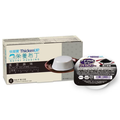 瑞士 Nestle 雀巢 ThickenUp 快凝寶營養布丁 (禮盒裝) - 黑芝麻味 (盒裝：66g x 4杯)【4杯/盒，6盒/箱，如顧客想原箱買，可選數量為6個】