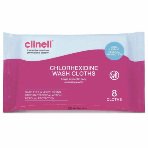 英國 Clinell Chlorhexidine 氯己定清潔消毒濕紙巾 (8片包) [CLI-CHGWC8]