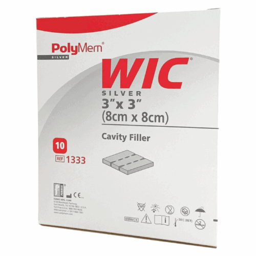 美國 PolyMem Wic Silver Cavity Filler 多功能填充敷料 (含銀) - 8 x 8cm (盒裝：10片) [WCS-1333]