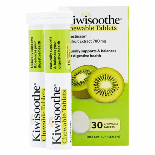 意大利 Kiwisoothe 奇異果咀嚼片 (盒裝：30粒)【意大利製造】【維持腸道健康，舒緩腹脹及排氣】
