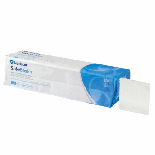 加拿大 Medicom SafeBasics Non-woven Sponge 無紡布片 (1包裝：200片) - 5 x 5cm [2101-200]【200片/包，25包/箱，如顧客想原箱買，可選數量為25個】