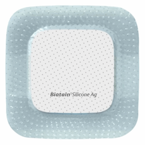 丹麥 Coloplast 康樂保 Biatain Silicone Ag 銀離子黏性矽膠泡綿敷料 - 7.5 x 7.5cm (盒裝：5片) [39636]