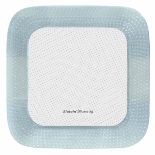 丹麥 Coloplast 康樂保 Biatain Silicone Ag 銀離子黏性矽膠泡綿敷料 - 12.5 x 12.5cm (盒裝：5片) [39638]