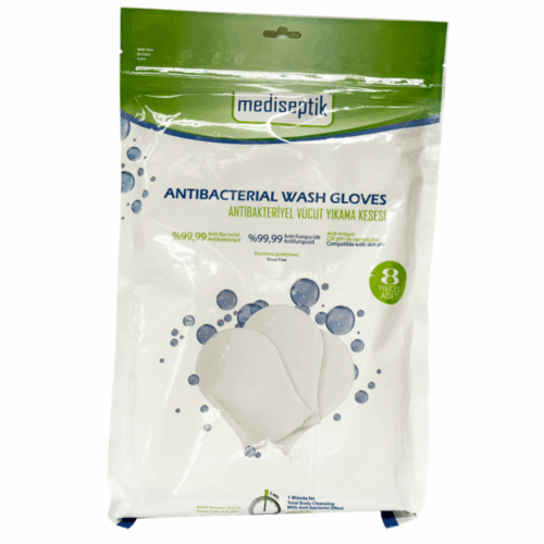 土耳其 Mediseptik 抗菌免沖水沐浴手套 (包裝：8片) [MAB0020-4]