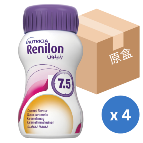 荷蘭 Nutricia Renilon 腎宜康 7.5 洗腎人士專用營養補充品 - 焦糖味 (盒裝：125ml x 4支) [H6540010067]【荷蘭製造】【4支/盒，6盒/箱，如顧客想原箱買，可選數量為6】