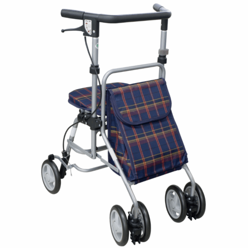 日本 Forte Light 摺合助行車 - 藍色格子NB [4945528 230514]【台灣製造】