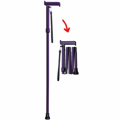 日本 Shima 50C-9 碳纖維摺疊拐杖 - 紫色 [4945528 070295]【0.2kg】