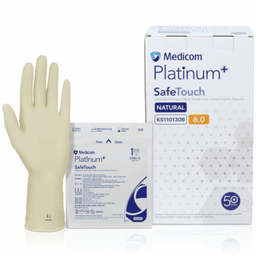 加拿大 Medicom SafeTouch Platinum+ 已消毒無菌無粉乳膠手套 (包裝：1對，獨立包裝) [KS110130]【3種尺寸選擇】【50對/盒，如顧客想原盒買，可選數量為50個】