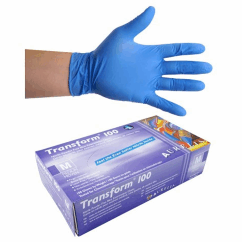 馬來西亞 Aurelia Transform 100 藍色無粉丁晴手套【馬來西亞製造】【S / M / L】