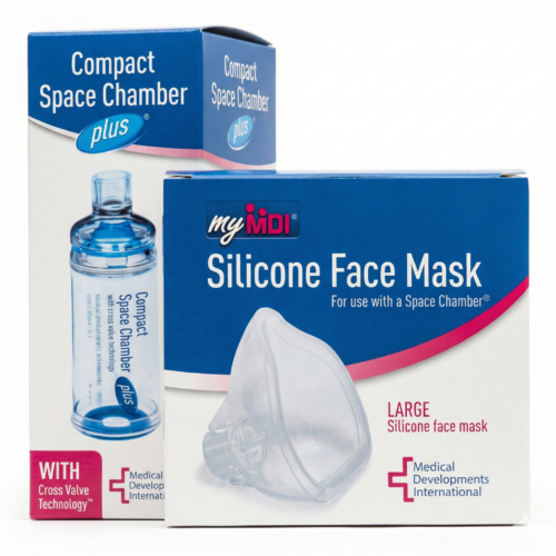 澳洲 MDI Space Chamber 噴霧劑助吸器+面罩【可選：細/中/大碼】