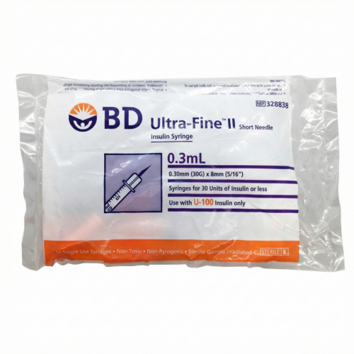 Alternative view of 美國 BD Insulin Syringe with Needle 胰島素專用塑膠注射筒附針 - 0.3ml，30G x 8mm (盒裝：100支) [328838]