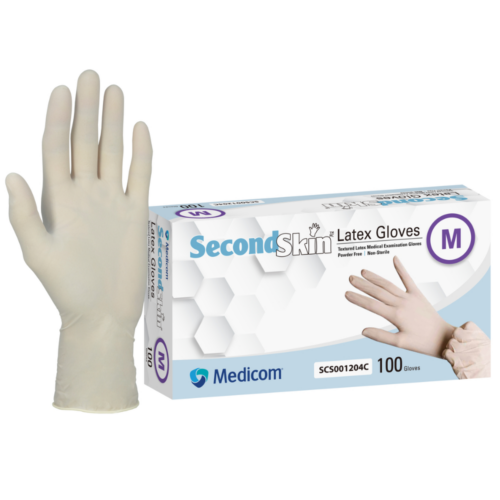 加拿大 Medicom SecondSkin 乳膠無粉手套 (盒裝：100隻)【3種尺寸選擇】