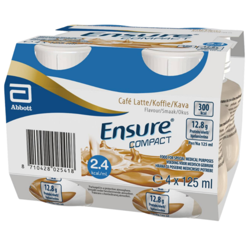 【原盒4支】美國 Abbott 雅培 Ensure Compact 加營素 2.4 高能量高蛋白濃縮即飲裝 (125ml) - 拿鐡咖啡味 [8710428025418]【荷蘭製造】【6盒/箱，如顧客想原箱買，可選數量為6】